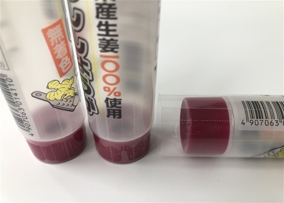 Qianxie 92mm High Tech Ginger Transparent Tube Packaging  45g 5c Offset Printing