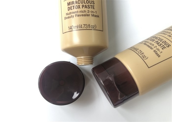Light brown 5 layer tubes Lu Ming Tang MIRACULOUS DETOX PASTE 2 color printing with flip top cap 140 ml