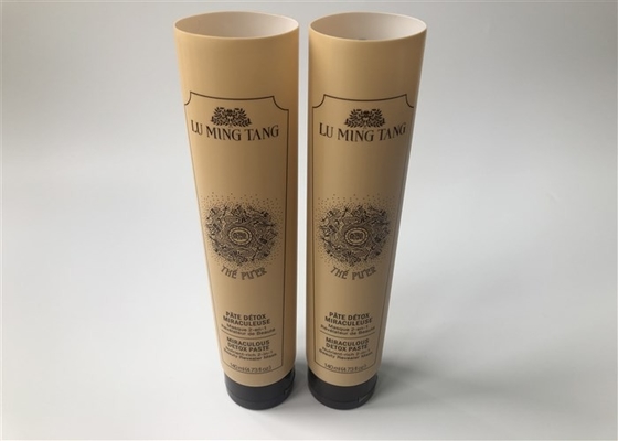 Light brown 5 layer tubes Lu Ming Tang MIRACULOUS DETOX PASTE 2 color printing with flip top cap 140 ml