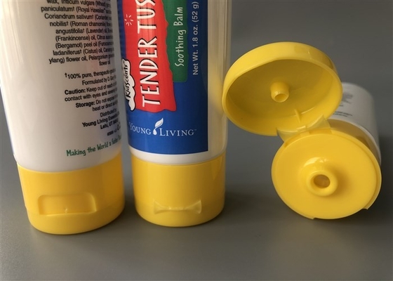 White Pet Plastic Tube 6 Color Offset Pritning Backaging Yellow Flip Top Cap 1.8oz