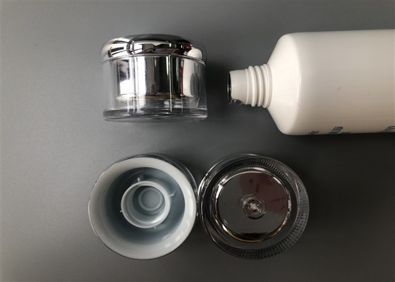 60g Dia 35mm Cosmetic Tube Packaging White Shiny Silver Acrylic Cap 2c Offset Print