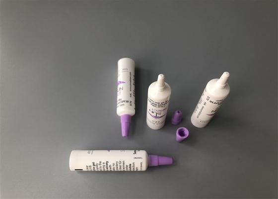 Mini 5ml Empty Cosmetic Tubes White Needle Nose Sunscreen Gel Diameter 16mm With Sponge Cap