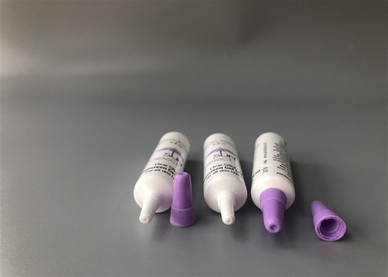 Mini 5ml Empty Cosmetic Tubes White Needle Nose Sunscreen Gel Diameter 16mm With Sponge Cap