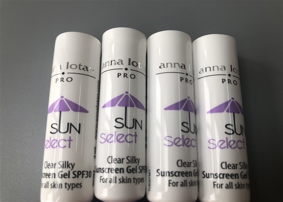 Mini 5ml Empty Cosmetic Tubes White Needle Nose Sunscreen Gel Diameter 16mm With Sponge Cap