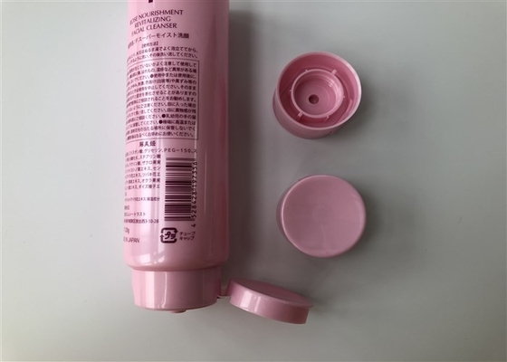 Pink Pearl Plastic Lotion Tubes With Small Flip Top Cap Silk Screen Printing