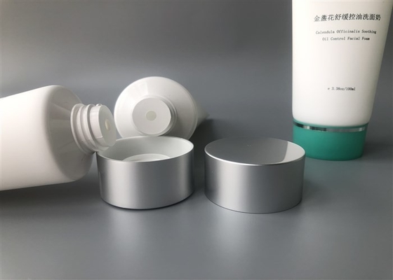Milk White Plastic Cream Tubes 100ml 2c Silk Screen Printing With Screw On Cap