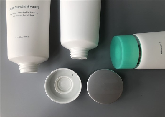 Milk White Plastic Cream Tubes 100ml 2c Silk Screen Printing With Screw On Cap