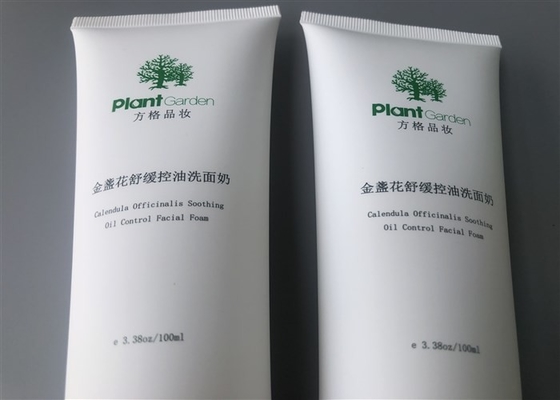 Milk White Plastic Cream Tubes 100ml 2c Silk Screen Printing With Screw On Cap