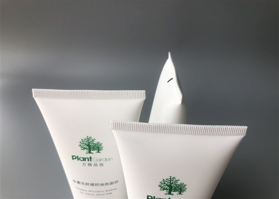 Milk White Plastic Cream Tubes 100ml 2c Silk Screen Printing With Screw On Cap