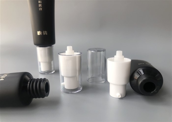 Black Cosmetic Tube Packaging For Lotion / Cream Right Angle Straight Seal