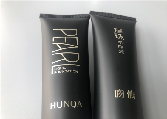 Black Cosmetic Tube Packaging For Lotion / Cream Right Angle Straight Seal