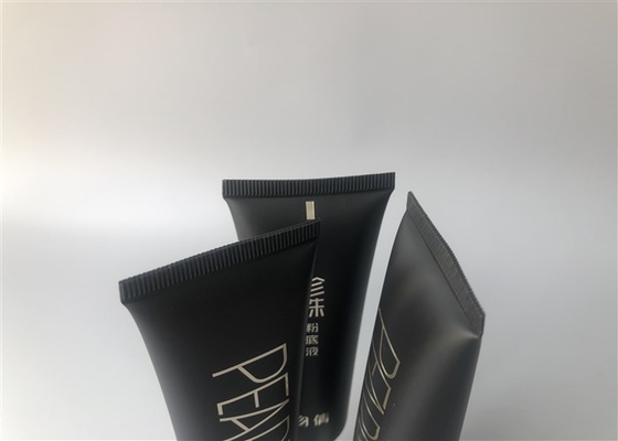 Black Cosmetic Tube Packaging For Lotion / Cream Right Angle Straight Seal