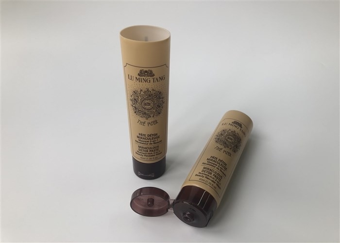 Light brown 5 layer tubes Lu Ming Tang MIRACULOUS DETOX PASTE 2 color printing with flip top cap 140 ml