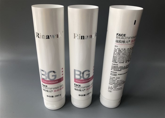 White Pearl Plastic Lotion Tubes Rinawal BG Face Beautifying Gel With Frosted Flip 280g